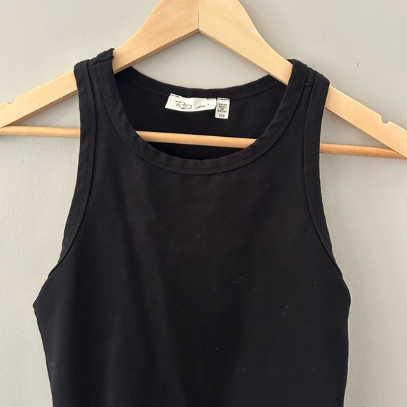 RD Style Black Sleeveless High Scoop Tank Bodycon Dress - Picture 4 of 5